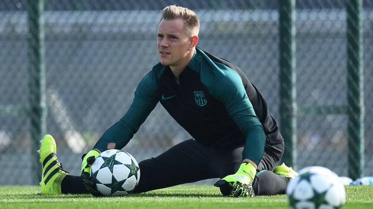 Marc-André Ter Stegen, during a training with the FC Barcelona