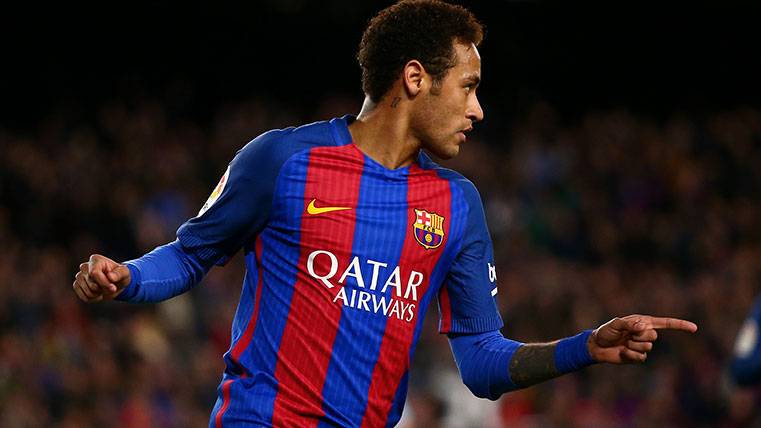 Neymar celebra su golazo frente al Celta de Vigo