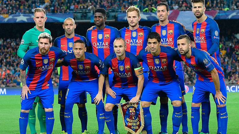 The players of the FC Barcelona with more minutes in the Champions League 2016-2017