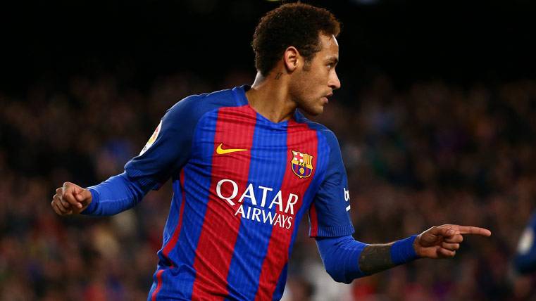 Neymar, celebrating a goal with the Barça to the Celtic of Vigo