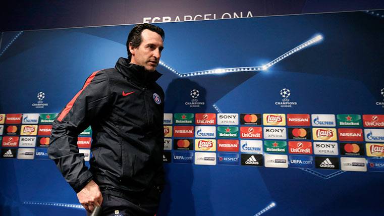 Unai Emery, before the duel of the FC Barcelona in front of Paris Saint-Germain