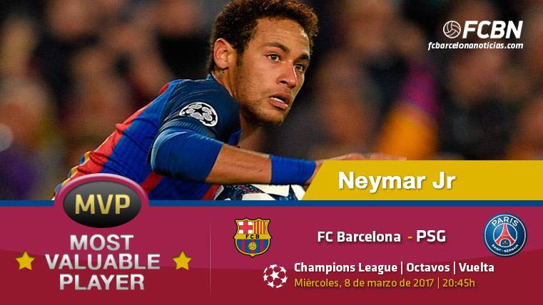 Neymar Jr, el mejor jugador del FC Barcelona frente al PSG