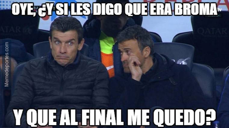 The networks take  with humour the goodbye of Luis Enrique and the goleada to the PSG