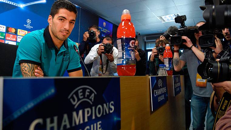 Luis Suárez, in the previous press conference of the Barça-PSG