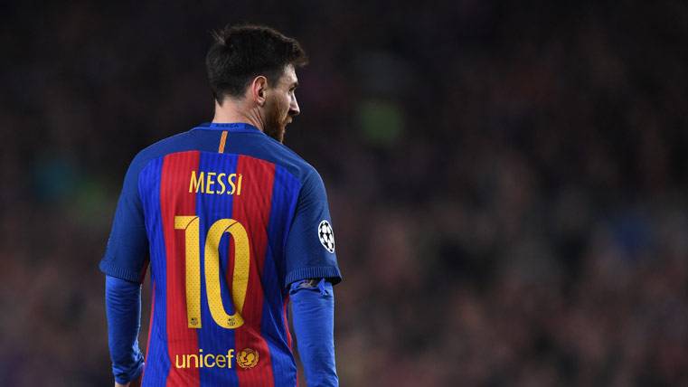Leo Messi, durante el partido contra el PSG en el Camp Nou