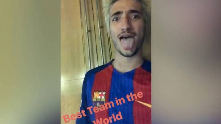 José Mourinho Jr, celebrating to the big the classification of the Barça