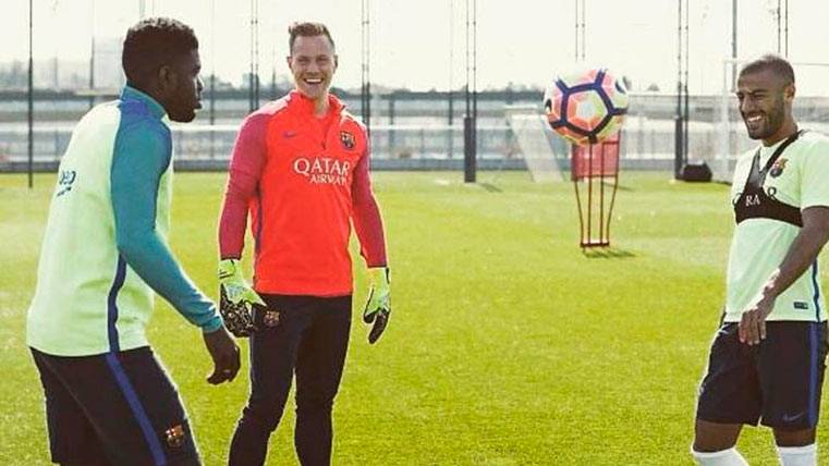 Ter Stegen, Rafinha, Samuel Umtiti y el Joker de Batman
