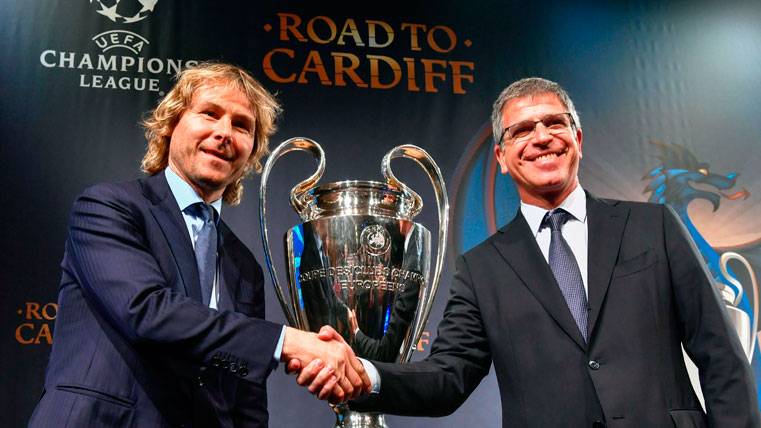 Nedved And Jordi Mestre, representatives of Juventus and Barça in the draw