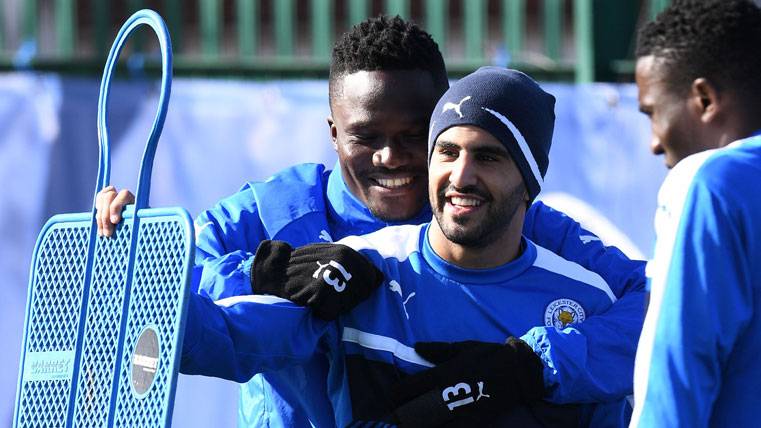 Riyad Mahrez, during a session of train with the Leicester City