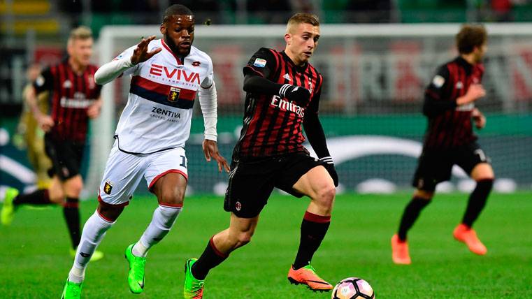 Gerard Deulofeu, during a party with the AC Milan in the Series To