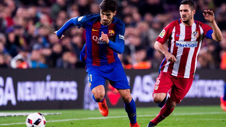 André Gomes, during a party against the Athletic of Madrid