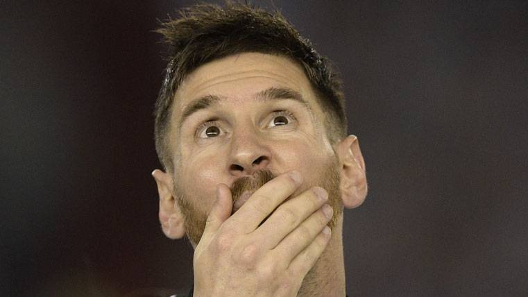 Leo Messi, before a party with the selection of Argentina