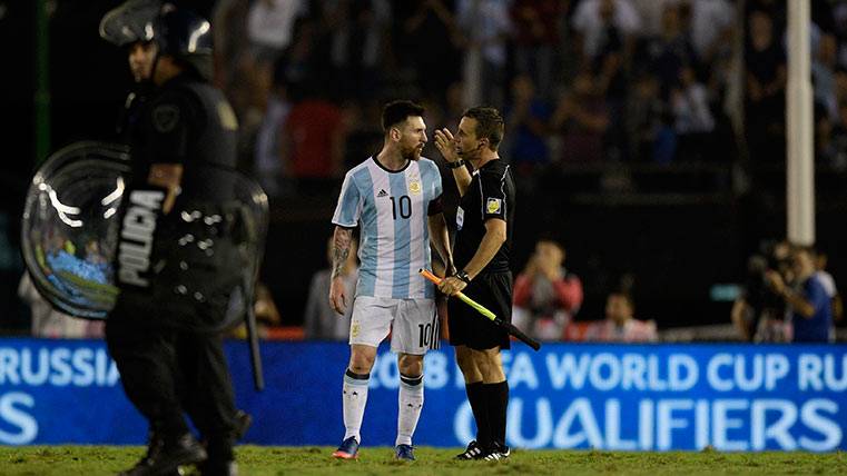 Leo Messi, just after the Argentina-Chile