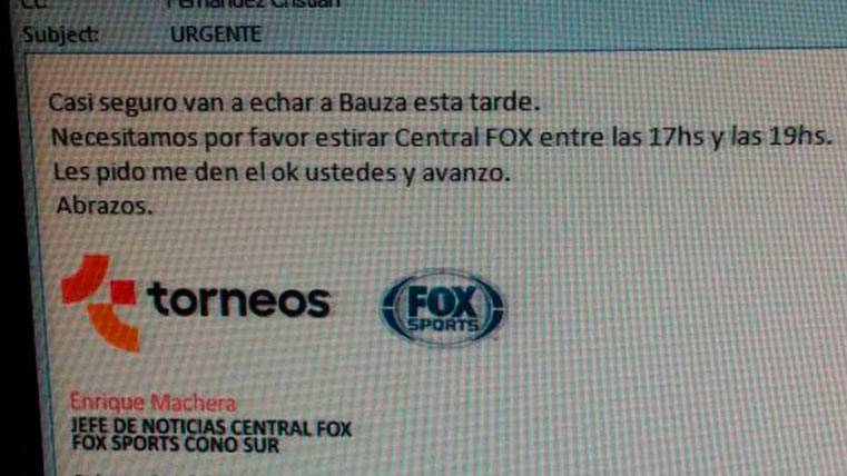 FOX ya da por hecho el despido de Bauza de Argentina