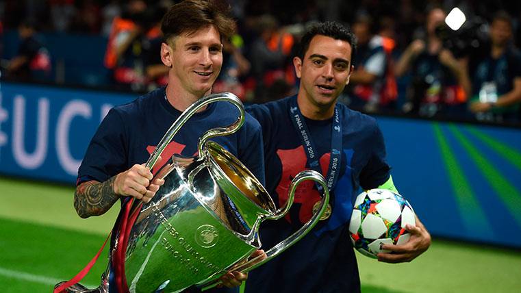 Leo Messi y Xavi Hernández, en el FC Barcelona