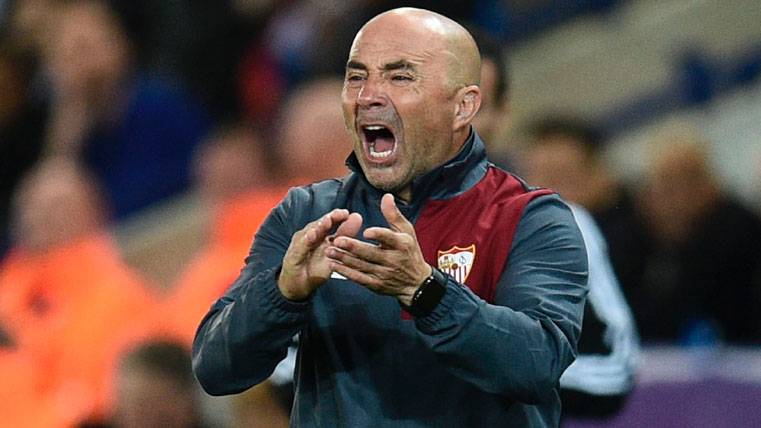 Jorge Sampaoli, during a party of the Seville