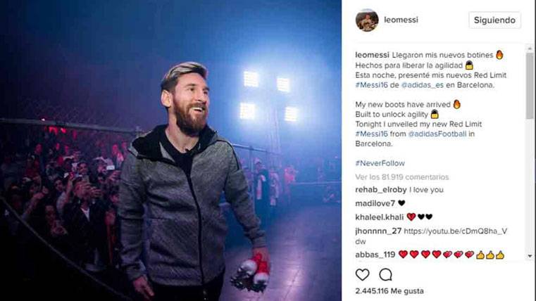 This is the account of Instagram of Lionel Messi