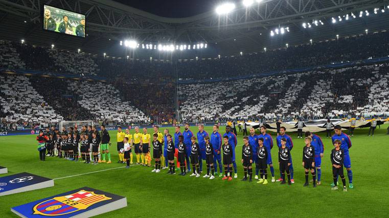 FC Barcelona y Juventus, antes del partido disputado en Turín
