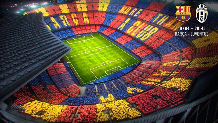 Like this it will be the mosaic of the Camp Nou in the FC Barcelona-Juventus