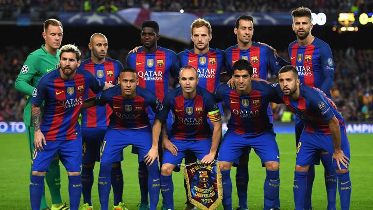 The FC Barcelona, with the eleven of gala against the Juventus of Turín