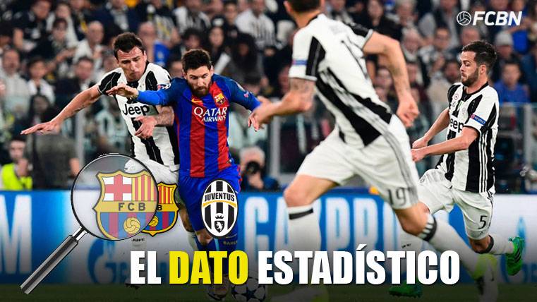 Leo Messi, intentando marcharse de tres jugadores de la Juventus