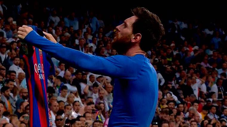 Leo Messi celebrates his goal 500 to decide the Classical in front of the Real Madrid