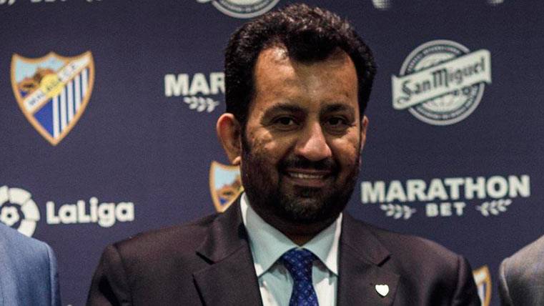 El mandatario del Málaga CF, Abdullah Al-Thani, la vuelve a liar con el Barça