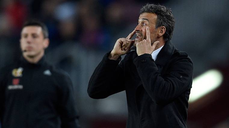 Luis Enrique, during a party contested by the FC Barcelona