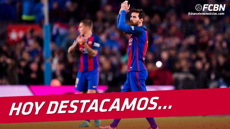 Leo Messi, celebrando un gol marcado con el FC Barcelona en el Camp Nou