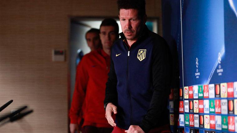 Diego Pablo Simeone, attending to a press conference in Champions