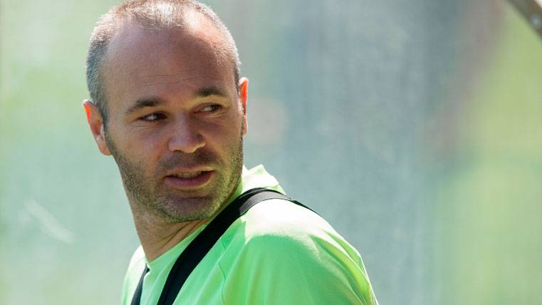 Andrés Iniesta, during a train with the FC Barcelona