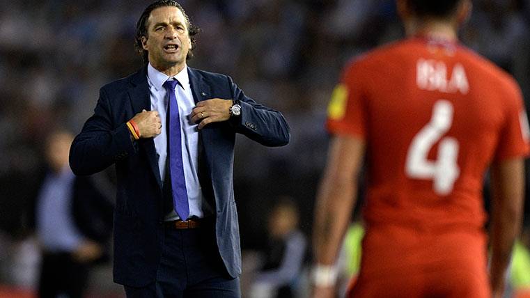 Juan Antonio Pizzi, directing a party of Chile
