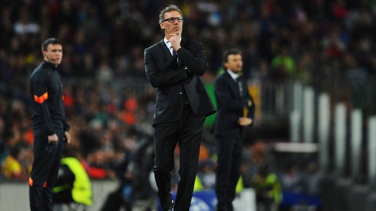 Laurent Blanc, during a Barça-PSG of Champions in the Camp Nou