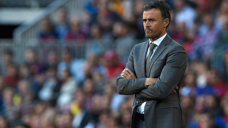 Luis Enrique, during the party of the FC Barcelona against the Villarreal