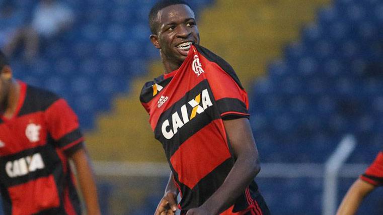 Vinicius Jr, celebrando un gol marcado con el Flamengo
