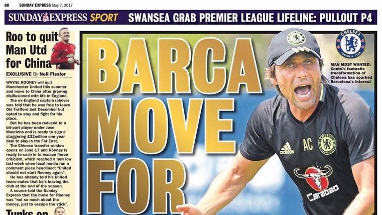 Antonio Conte, related with the FC Barcelona by Sunday Express