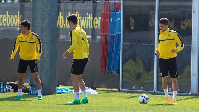 Marc Bartra volvió a entrenarse con el Borussia Dortmund tras el atentado