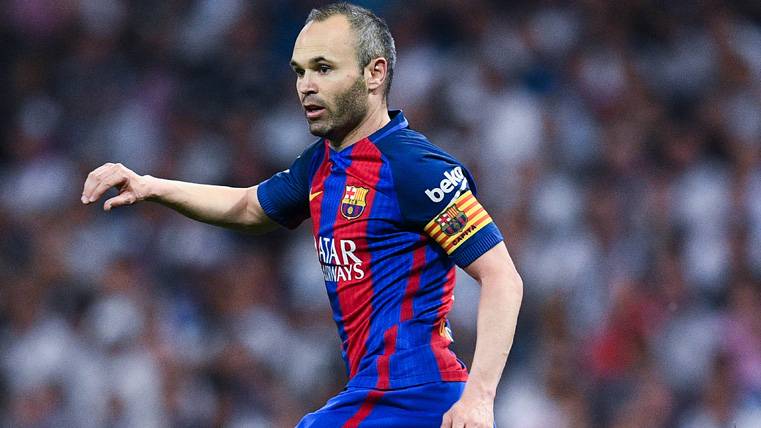 Andrés Iniesta, during a party with the FC Barcelona this season