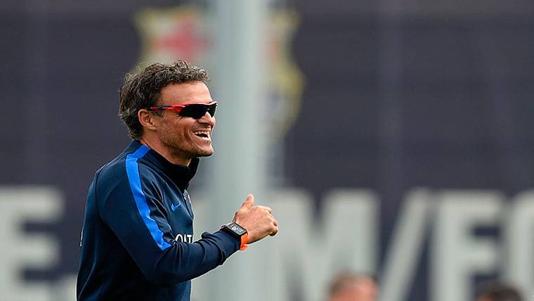 Luis Enrique in a training of the FC Barcelona