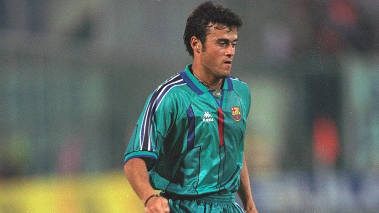 Luis Enrique, during the final of the Recopa between Barça and PSG