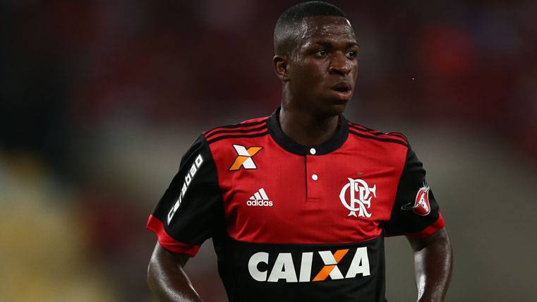 Vinicius Jr, durante un partido con el Flamengo esta temporada