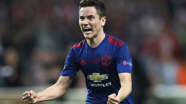 Ander Herrera, celebrating a marked goal with the Manchester United