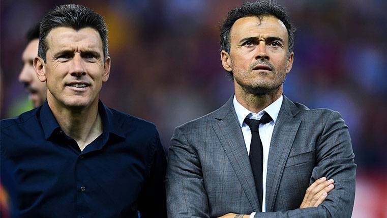 Juan Carlos Unzué and Luis Enrique in the final of the Glass of Rey