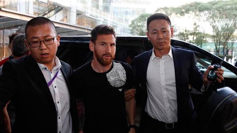 Leo Messi, a su llegada a la China Popular