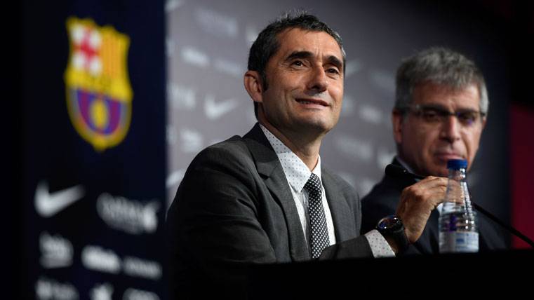 Ernesto Valverde, during the press conference of presentation