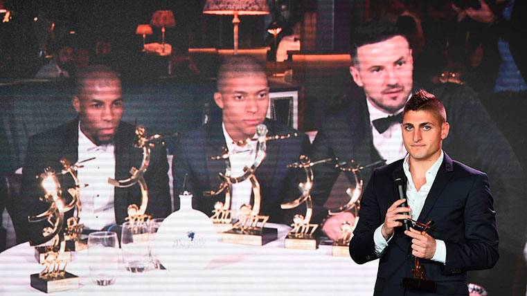 Marco Verratti, en la gala de premios de la Ligue 1