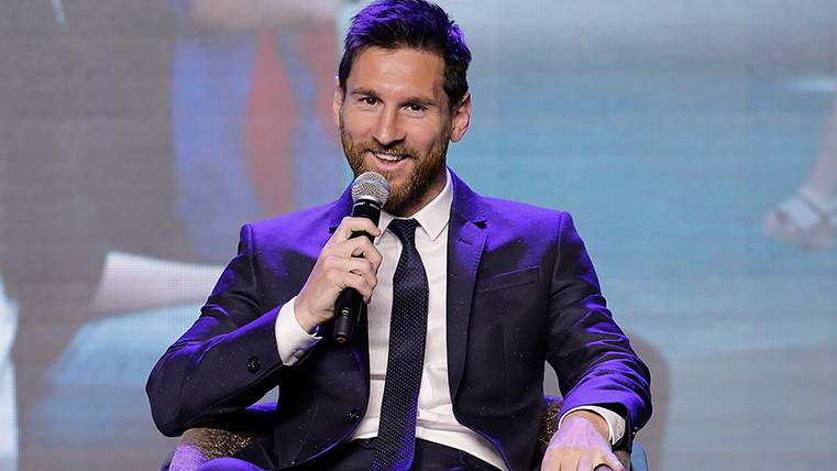 Leo Messi, en una conferencia de prensa en China