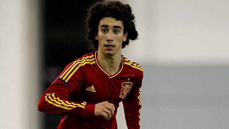 Marc Cucurella en u partido con la selección española