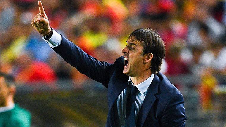 Julen Lopetegui, in an action of the friendly between Spain and Colombia