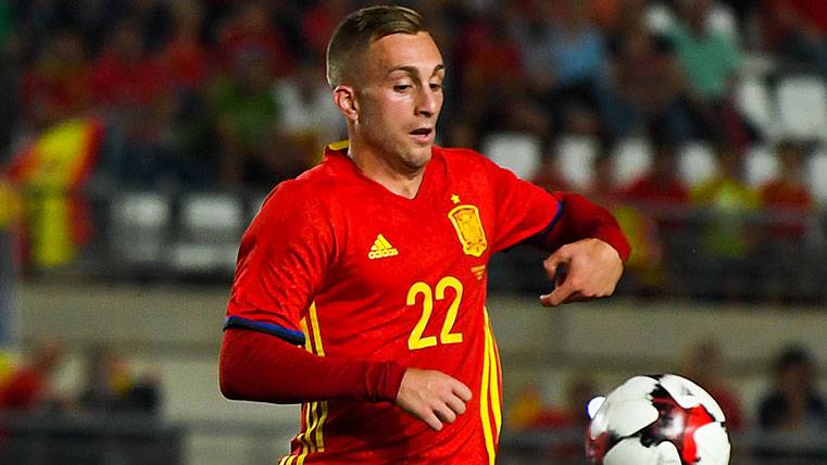 Gerard Deulofeu in an action of the Spain-Colombia with the Spanish selection